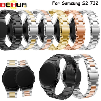 20mm Paslanmaz Çelik Metal Watchband Yedek Kayış Bilek Bandı Samsung Galaxy Dişli S2 Klasik SM-R732 saat kayışı Sapanlar