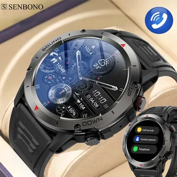 SENBONO 1.39 inç Smartwatch Erkekler Tam Dokunmatik Ekran Bluetooth Çağrı 100 + Spor Su Geçirmez erkek akıllı saat Xiaomi Android için