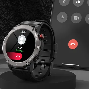Yeni Bluetooth Çağrı Spor akıllı saat 300mAh Büyük Pil Kalp Hızı Kan oksijen monitörü IP67 Su Geçirmez erkek Smartwatch