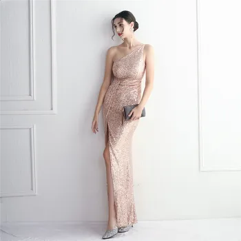 Yüksek Kaliteli Gece Elbisesi Kolsuz Pullu Seksi Etekler Parti Elbiseler Kontrast Kesme Maxi Splice Kadınlar Düğün Giysileri 2023