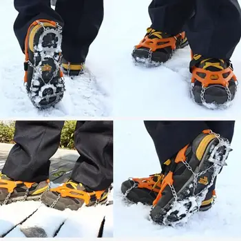 1 Çift 13 Diş Buz Kar Sapları Krampon Kış Yürüyüş Tırmanma Ayakkabıları Cleats Zincir Ayakkabı Kapağı 1