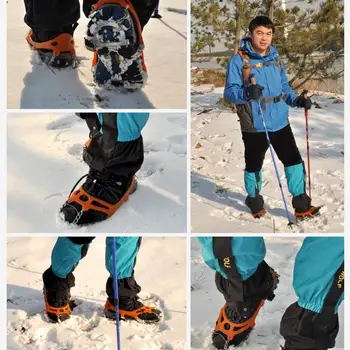1 Çift 13 Diş Buz Kar Sapları Krampon Kış Yürüyüş Tırmanma Ayakkabıları Cleats Zincir Ayakkabı Kapağı 4