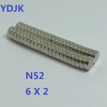 10 20 50 100 adet / GRUP N52 Neodimyum Mıknatıs 6 * 2 Standart Boyut Disk Güçlü NdFeB MIKNATIS 6x2 Nadir Toprak Kalıcı Mıknatıslar 6x2