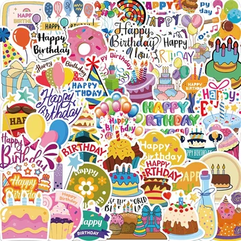 10/30/50 ADET Doğum Günü Partisi Sticker Estetik PVC Dekorasyon Scrapbooking çocuk Kore Kırtasiye Okul Malzemeleri Çocuklar için