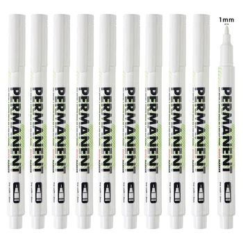 10 adet / takım Beyaz işaretleyici kalem Grafiti Kalemler Su Geçirmez Kalıcı Lastik Boyama Dizüstü Lastik Sırtı Yağlı Çevre Kalem