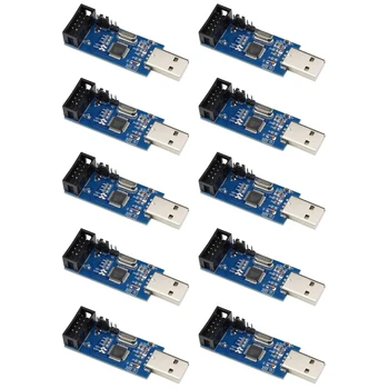 10 ADET USBASP USBISP AVR Programcısı USB ATMEGA8 ATMEGA128 ATtiny / CAN / PWM 10Pin Tel Modülü DIY + 10Pin 6 Pin adaptör panosu