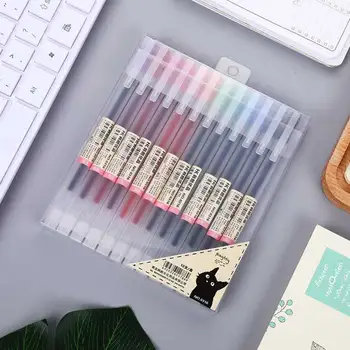 12 Renkler/set Çok renkli mürekkep okul için kalem Ofis öğrenci Çizim Boyama Renkli Yazma Sevimli Japon Kawaii Kırtasiye