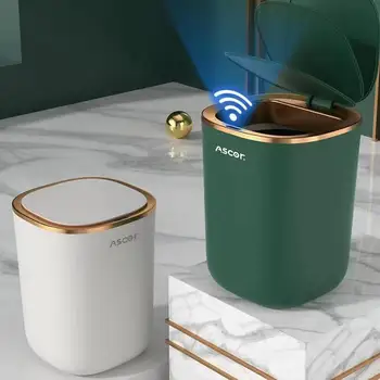 12L Akıllı sensörlü çöp kovası Can Elektronik Otomatik Ev Banyo Tuvalet Yatak Odası Oturma odası Su Geçirmez Dar Dikiş Sensörü Kutuları