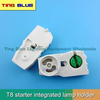 (20 adet) T8 lamba tutucu marş entegre taban G13 marş entegre lamba tutucu ızgara ışık kartı braketi lamba açısı 12-250V2A