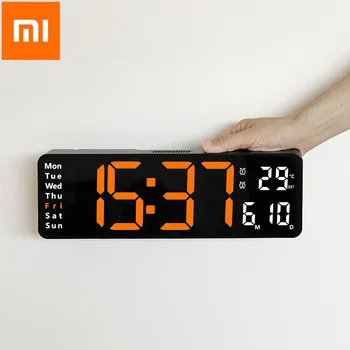 2022 Xiaomi Mijia 13 inç Büyük LED Dijital duvar saati Sıcaklık Tarihi Hafta Ekran Bellek Masa Duvara monte Elektronik Alarm Saatler