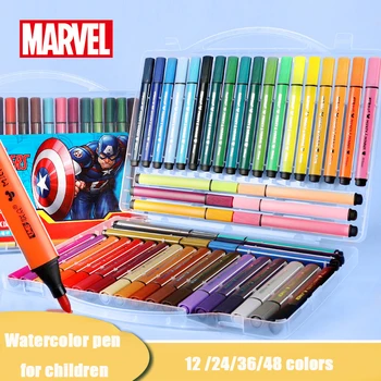 2023 Marvel süper kahramanlar Avengers çizgi film karakterleri çocuklar kutulu suluboya kalem yıkanabilir çocuklar çizim araçları öğrenme kırtasiye 0