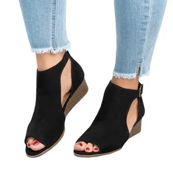 2023 Yaz Yeni Moda kadın Sandalet Takozlar Balık ağzı burnu açık Toka Ayak Bileği Gezisi Kayış kadın ayakkabısı Seksi kadın Sandalet