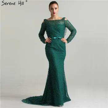 2023 Yeni Tasarım Uzun Kollu Backless Abiye Lüks Boncuk Mermaid uzun elbise Parti Kıyafeti Dubai Robe De Soriee BLA6340