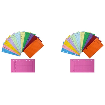24 Renk Bütçe Zarflar Yumruk Delik Kalın Nakit Zarf Sistemi Tasarruf Para Organizatör Zarflar