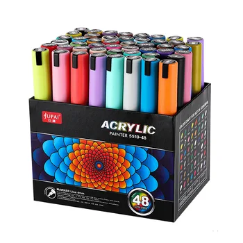 30 Renk resim kalemi Akrilik Boya Kalemleri Fırça Kalem Kaya Taş Seramik Cam Tuval DIY Graffiti Yapma Çizim Kaynağı Renkli Kalem