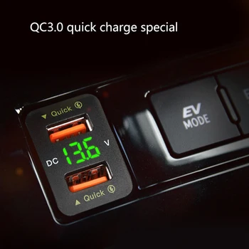 36W Hızlı araba şarjı QC3.0 Çift USB Hızlı Şarj Cihazı Kırmızı Voltajlı Su Geçirmez Cep Telefonu Şarj Cihazı 4