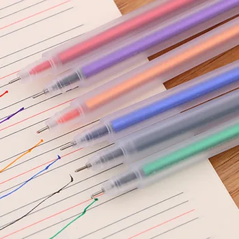 4 adet / grup Sevimli Jel Kalem Çocuklar için Öğrenci Okul Ofis Malzemeleri Kırtasiye Kawaii Yazma Kalemler 0.5 mm Renk Şeffaf
