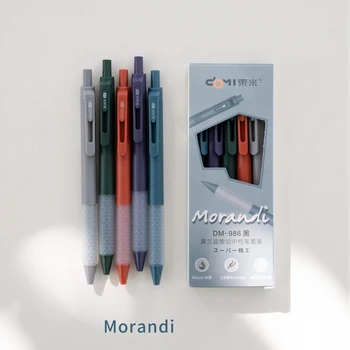 5 adet Morandi Tarzı Jel Kalemler Set Yumuşak Dokunmatik Holding 0.5 mm Tükenmez Siyah Renkli Mürekkep Yazma Ofis Okul için F7349