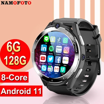 6GB 128GB Smartwatch Android 11 Çift Cips CPU 4G LTE 8 Çekirdek 900mAh 5MP + 8MP 2 Kameralar Sım Kart Wı - Fı GPS Erkekler akıllı saat Telefon