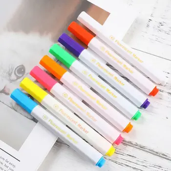 8 Renk Seti Floresan Sıvı Tebeşir işaretleme kalemleri Silinebilir Fosforlu Kalemler LED yazı tahtası Cam Pencere resim kalemi Kalemler
