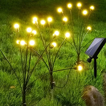 8LED Firefly Zemin Fiş ışık Uzaktan Kumanda ile Güneş Bahçe Peri İşık Aydınlatma Süsler 1200mAh Ev Dekor Yard Patio