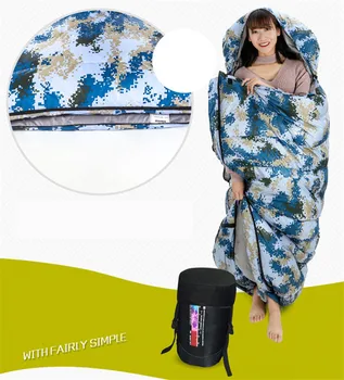 95 % Ördek aşağı Zarf Tipi Kamp Uyku Tulumu, 5 kamuflaj renkleri, Farklı Sıcaklıklar İçin çeşitli ağırlıklar 3