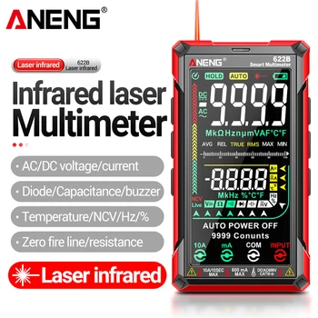 ANENG 622B Akıllı Multimetre 9999 Sayısı Profesyonel voltmetre AC / DC Gerilim Metre akım test cihazı Lazer Diyot Ohm Aracı