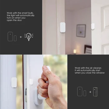 Aqara Kapı Pencere Sensörü Zigbee Kablosuz Bağlantı Alarmı Akıllı mi ni Kapı Sensörü İle Çalışmak Aqara Ağ Geçidi mi Ev HomeKit APP 4