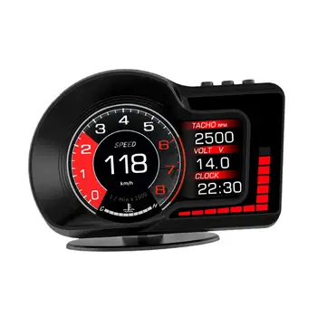 Araba Head up Display HUD OBD2 GPS Dayanıklı Otomotiv Aksesuarları Çok Fonksiyonlu Ekran Yorgunluk Sürüş Hatırlatma Aşırı Hız Alarmı 2