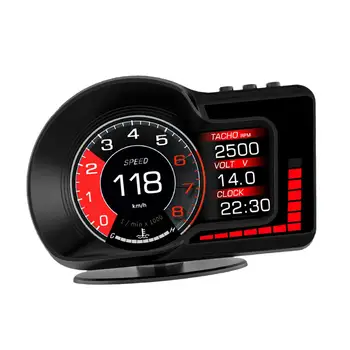Araba Head up Display HUD OBD2 GPS Dayanıklı Otomotiv Aksesuarları Çok Fonksiyonlu Ekran Yorgunluk Sürüş Hatırlatma Aşırı Hız Alarmı 4