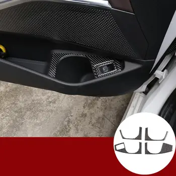 Araba İç Aksesuarları BMW 3 Serisi İçin G20 G28 2019-2020 Gerçek Karbon Fiber 3D Sticker Kapı su bardağı tutucu paneli Araba Sticker
