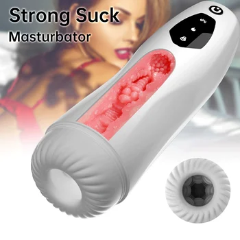 AYREN Otomatik Vibratörler Erkekler için Erkek Masturbators Sıkma emiş Gücü Elektrikli Cep Pussy Gerçekçi Vajina Yumuşak TPE Sıcak