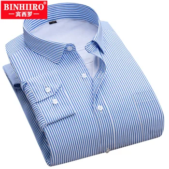 BINHIIRO Kış erkek Kalınlaşmış Uzun Kollu Gömlek Düz Renk Sıcak Gömlek erkek İş Rahat Gömlek Olmayan Ütü Yaka Gömlek