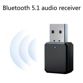 Bluetooth 5.1 USB Stereo KN318 Eller serbest Çağrı Kablosuz Araç Alıcı Adaptörü