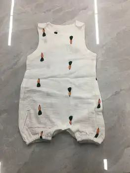 Citgeett Yaz Yenidoğan Bebek Erkek Kız Rahat Kolsuz Baskı tulum takımı Giysileri Keten Pamuklu Elbise