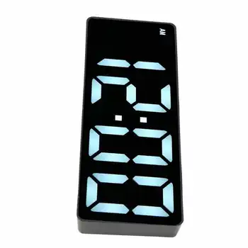 Dijital LED Ayna Saat Erteleme Fonksiyonu 6.7 inç Ekran Siyah Sıcaklık Göstergesi Elektrikli alarmlı saatler Ev için