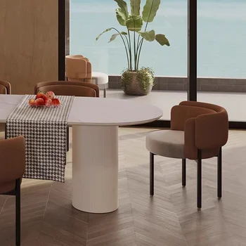 Dresser Masa Yemek Sandalyesi Rahatlatıcı Metal Oturma Odası Accent yemek sandalyeleri Salon Tasarımı Ergonomik Muebles Tasarım Mobilya GG