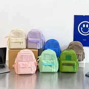 Düz Renk Sırt Çantaları Marka Rahat İki omuz çantaları Açık Erkek Ve Kız Öğrenciler Küçük Moda Basit Tüm Maç Okul Çantaları