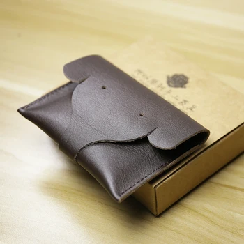 El yapımı yaratıcı bozuk para cüzdanı deri küçük kart çantası retro inek derisi kısa erkek ve kadın cüzdan sürücü belgesi sikke çanta