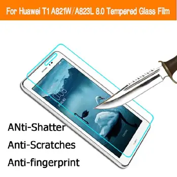 En iyi Premium 0.26 mm 9H Anti-paramparça Temperli Cam filmi Huawei T1 A821W A823L 8.0 inç Ekran koruyucu ön HD lcd filmler