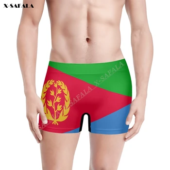 Eritre Bayrağı 3D Baskı Nefes Erkek erkek İç Çamaşırı Şort Dikişsiz Pantolon Yüksek Elastik Mayo Plaj SwimmingTrunks