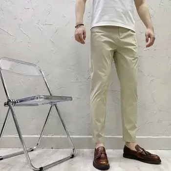 Erkek Pantolon Modası Rahat Kot Okul Kovboy Yeni erkek Klasik Moda Vahşi Düz Renk Streç Yüksek Kaliteli Pantolon D06