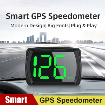 Evrensel Araba GPS HUD 5V USB Head-Up Ekran Dijital Kilometre Tak Ve Çalıştır Büyük Yazı Tipi KMH / MPH Araba Aksesuarları Tüm Arabalar İçin