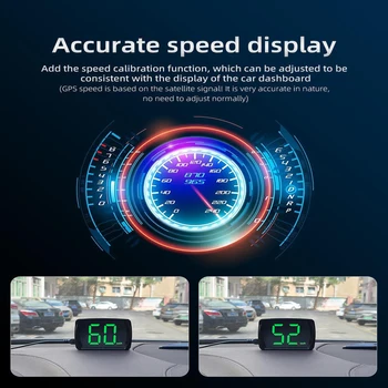 Evrensel Araba HUD HEAD Up Display Çift Çip Dijital GPS Hız Göstergesi yüksek çözünürlüklü lcd ekran Tak ve Çalıştır Otomotiv İç Aksesuar