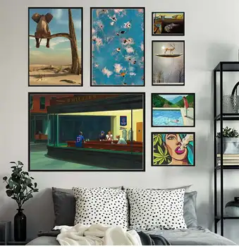 Gerçeküstü Tuval Baskı Boyama Posteri Sanat Duvar Resimleri İçin Oturma Odası Ev Dekor suluboya Zarif oturma odası ev 