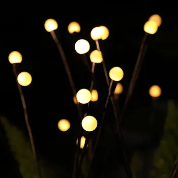 Güneş sıcak beyaz Firefly renkli degrade ışık açık kamp ortam lambaları bahçe çim dekoratif su geçirmez takılabilir LED