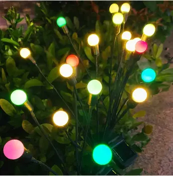 Güneş sıcak beyaz Firefly renkli degrade ışık açık kamp ortam lambaları bahçe çim dekoratif su geçirmez takılabilir LED 2