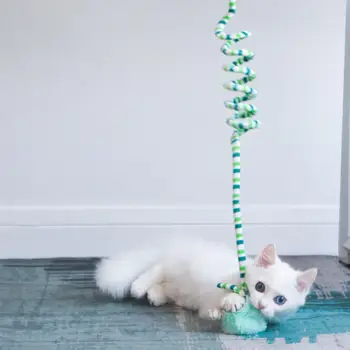 Güzel Asılı Kedi Oyuncak Çizgili Baskı Eğlendirmek Kendini Yumuşak Yavru Anksiyete Kabartma Asılı Salıncak Oyuncak