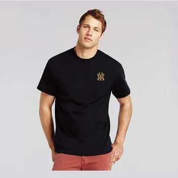Gıldan Marka Sıcak Satış erkek Yaz %100 % Pamuk T-Shirt Erkekler Rahat Kısa Kollu O-Boyun T Gömlek Rahat Düz Renk Tops Tees
