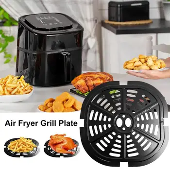 Hava Fritöz Sepeti Karbon Çelik Cips Tepsisi Yapışmaz Kaplama İle Yeniden Kullanılabilir Gıda Pişirme İzgara İç Astar Hava Fritöz İçin 4